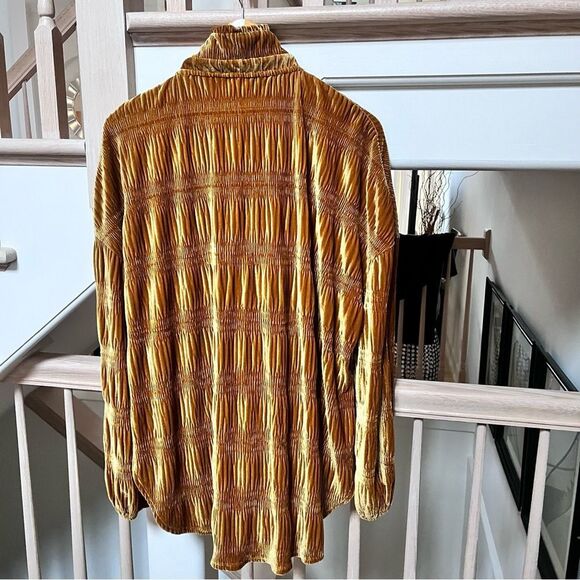 Free People My Best Velvet Blouse in Spiced Ginger XS NWOT - Picture 11 of 15